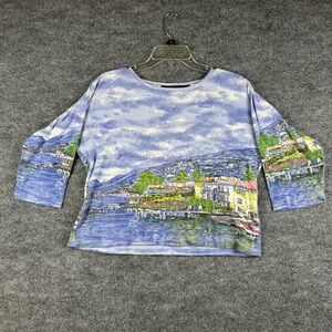 Artscapes Sequin Lake Como Scenic Print Top M